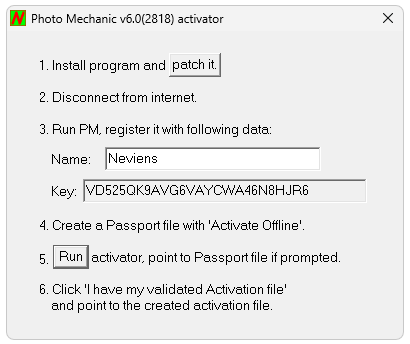 Активация Photo Mechanic