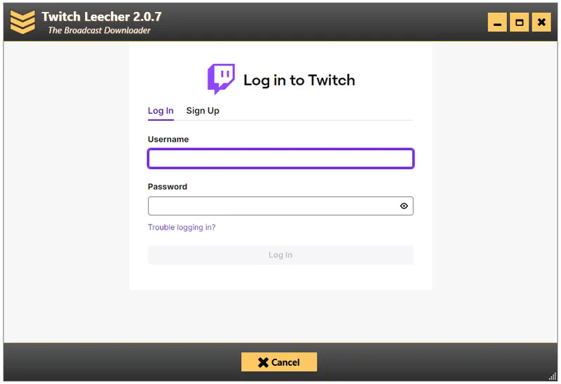 Авторизация в Twitch Leecher