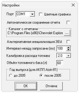 Настройка Chevrolet Explorer