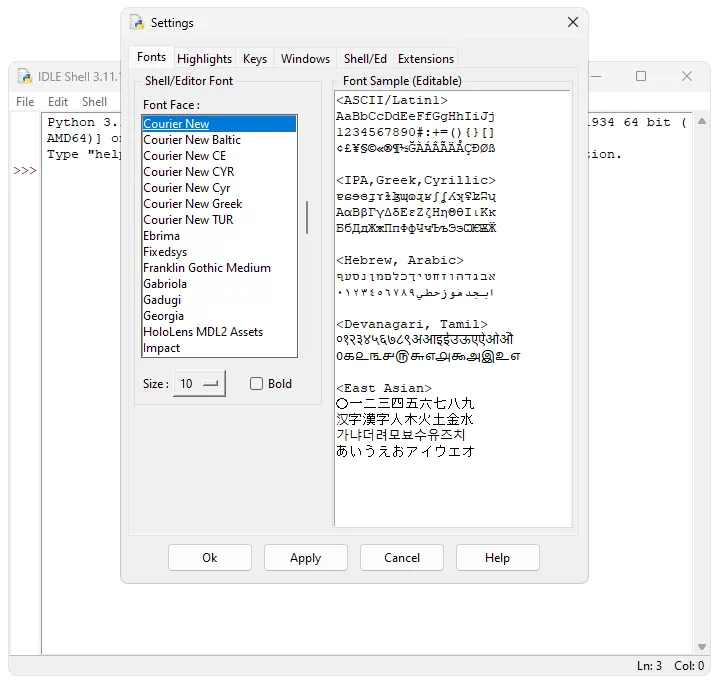 Настройки Python в WIndows 11