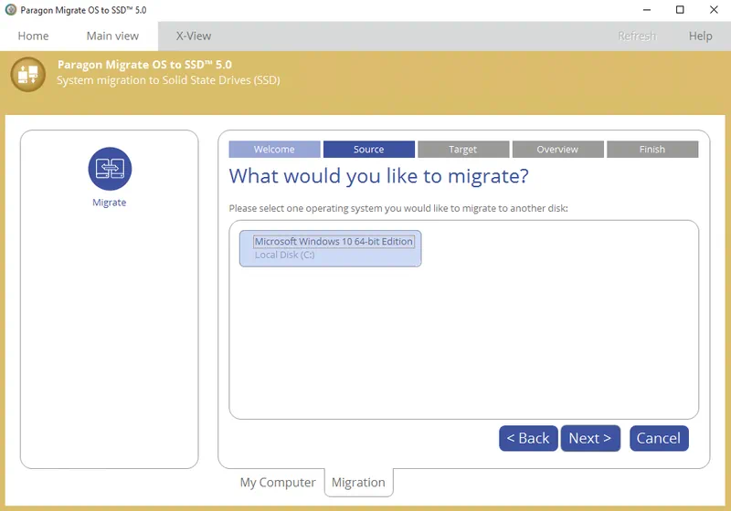 Paragon Migrate OS to SSD