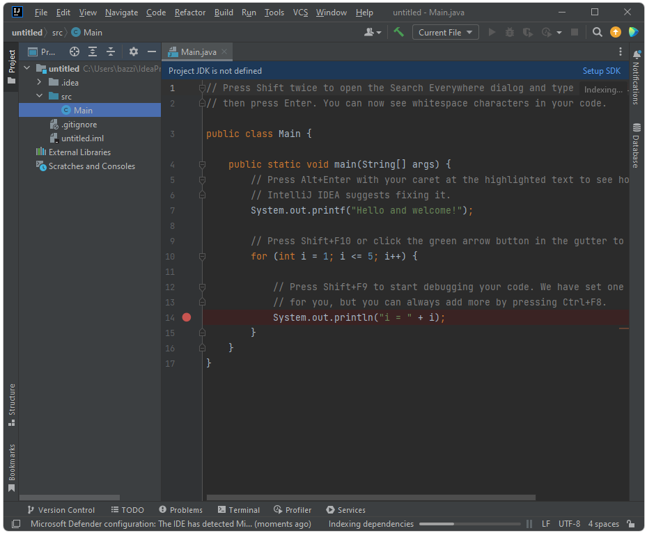 Приложение Intellij Idea Community