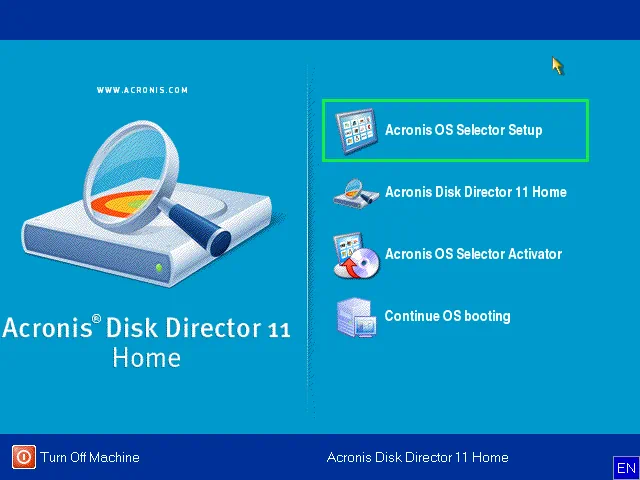 Работа с Acronis OS Selector