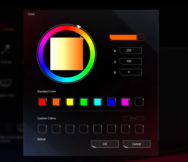 Работа с Asus Aura Rgb