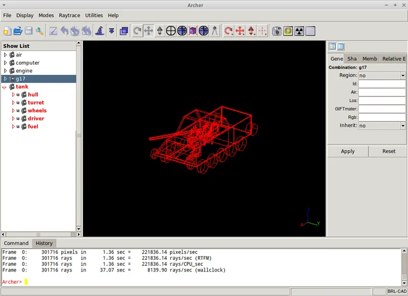 Работа с BRL-CAD Archer