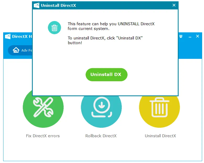 Работа с DirectX Happy Uninstall