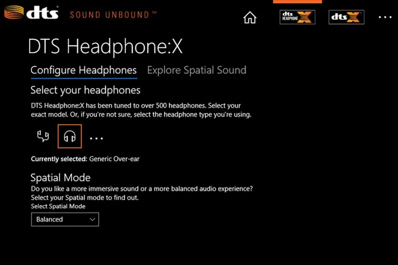 Работа с DTS Sound Unbound
