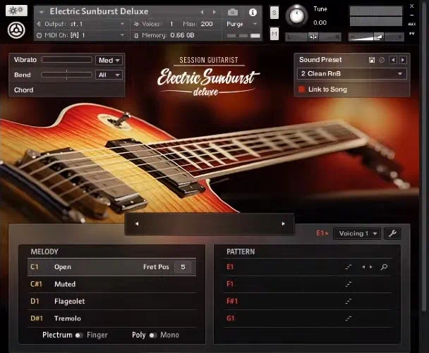 Работа с Electric Sunburst Deluxe