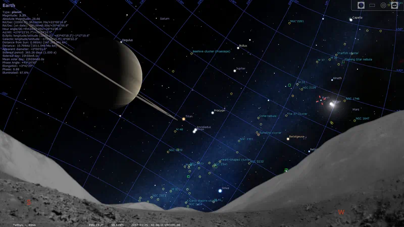 Работа с Stellarium