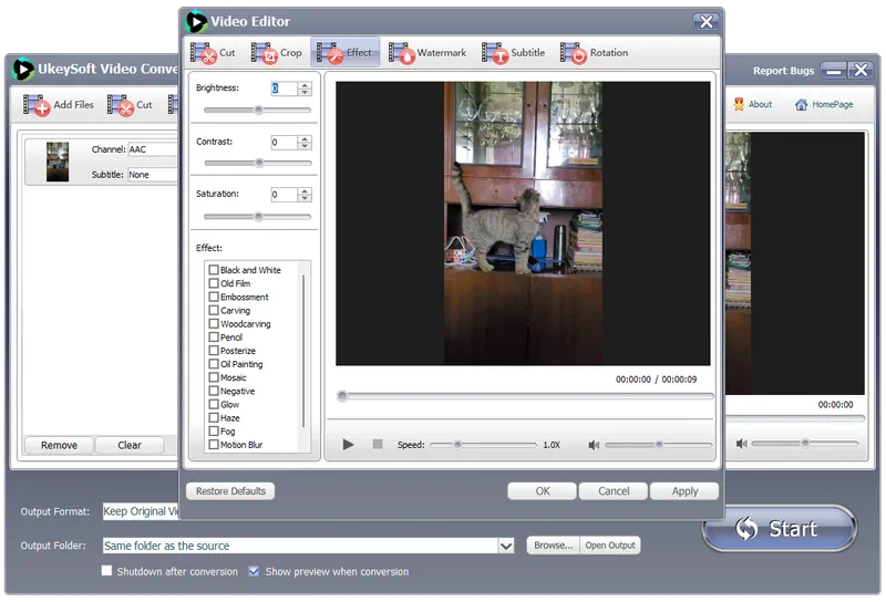 Работа с UkeySoft Video Converter