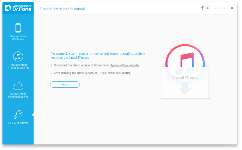 Работа с Wondershare Dr.fone For Ios