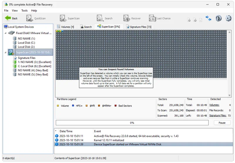 Работа с Active File Recovery