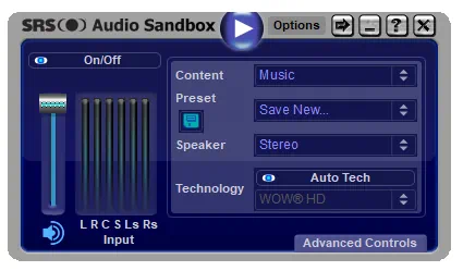 SRS Audio Sandbox