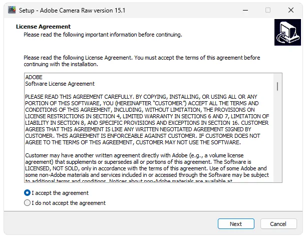 Установка Adobe Camera Raw