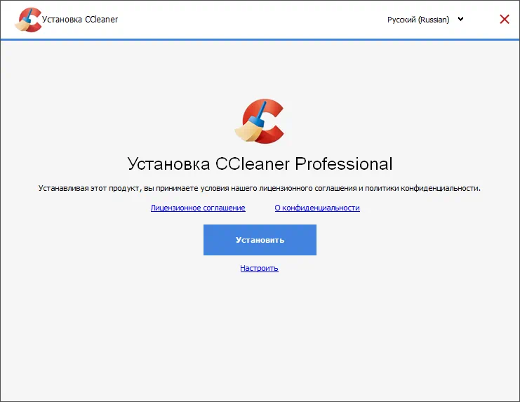 Установка CCleaner