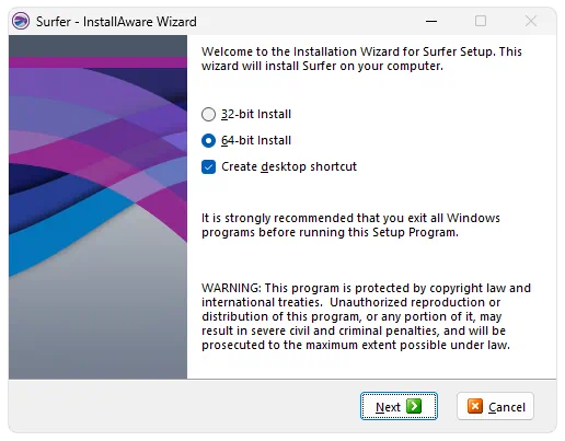 Установка Golden Software Surfer