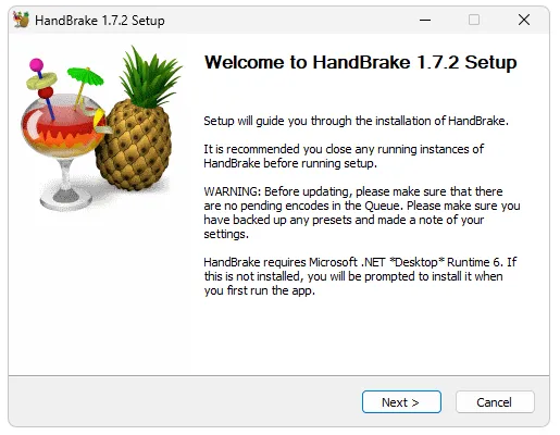 Установка Handbrake