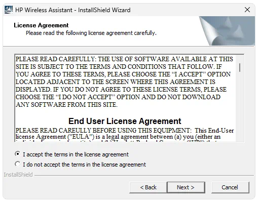 Установка HP Wireless Assistant