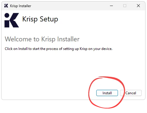 Установка Krisp