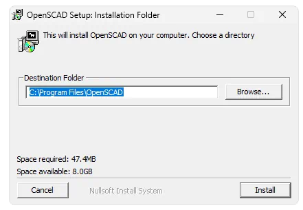 Установка OpenSCAD