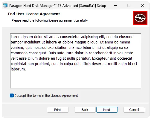 Установка Paragon Hard Disk Manager