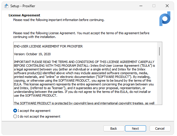 Установка Proxifier