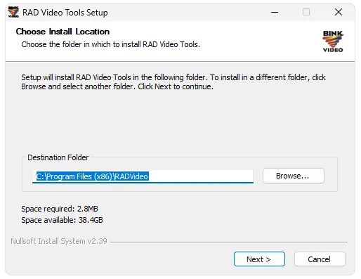 Установка Rad Video Tools
