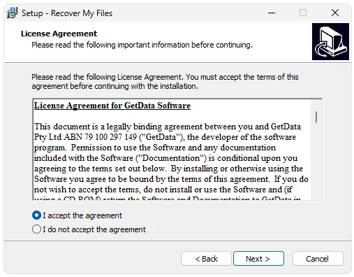 Установка Recover My Files