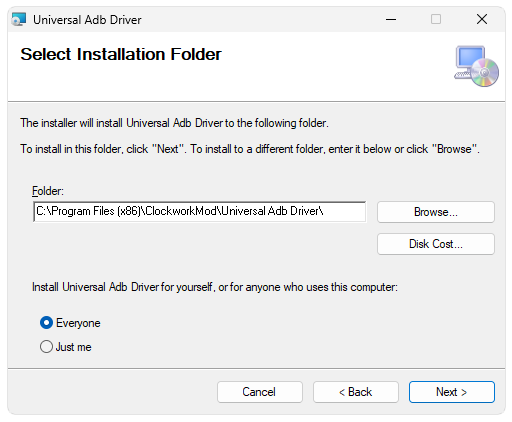 Установка Universal ADB Driver