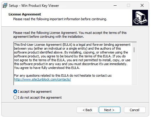 Установка Win Product Key Viewer